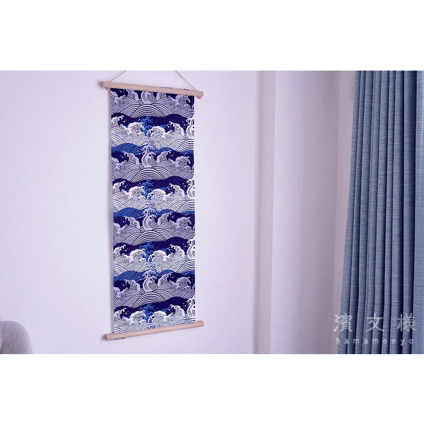 Tenugui Nami No Nami Hamamonyo – Tenugui, 100 % Baumwolle, Made in Japan