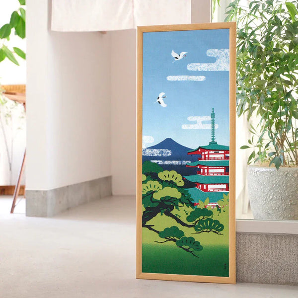 Tenugui Fuji To Gojunoto Hamamonyo – Tenugui, 100 % Baumwolle, Made in Japan