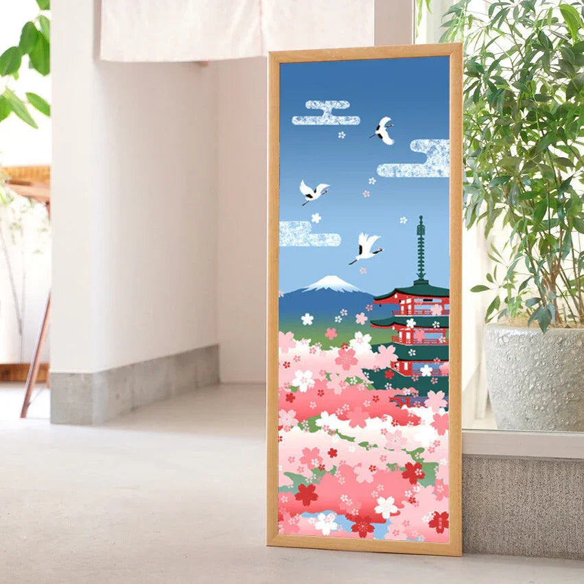 Tenugui Sakura To Fuji Hamamonyo – Tenugui, 100 % Baumwolle, Made in Japan