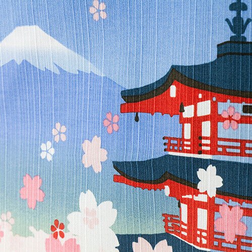 Furoshiki "Sakura Gojunoto Fujisan Blue" (klein) - Japan Essence