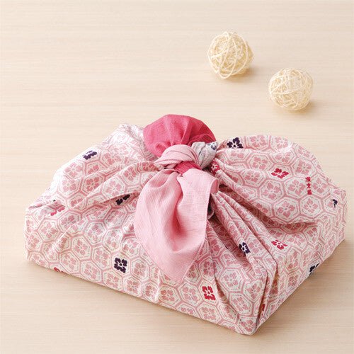 Furoshiki „Kikkō ni Hanabishi“ (groß) – Nahaufnahme von Stoff und Muster, traditionelles Furoshiki-Tuch