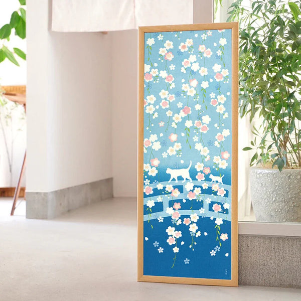 Tenugui Ohanami Sanpo Hamamonyo – Tenugui, 100 % Baumwolle, Made in Japan