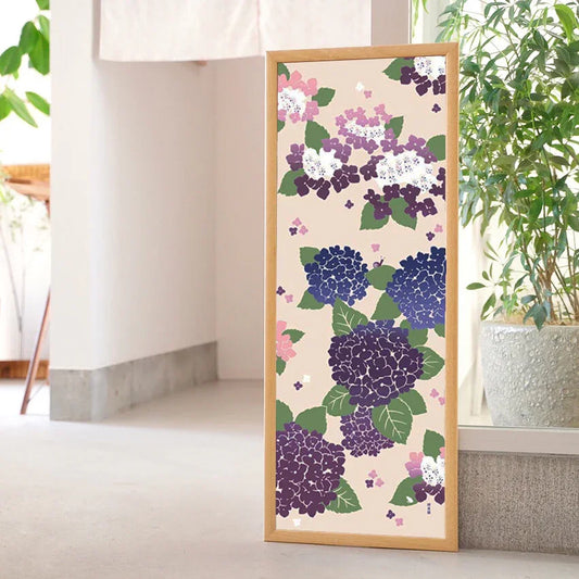 Tenugui Ajisai No Niwa Hamamonyo – Tenugui, 100 % Baumwolle, Made in Japan