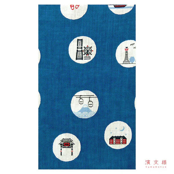 Tenugui Yokohama Mizutama Hamamonyo – Tenugui, 100 % Baumwolle, Made in Japan