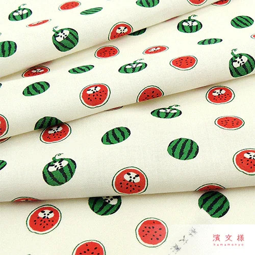 Tenugui Suika Daruma Hamamonyo – Tenugui, 100 % Baumwolle, Made in Japan