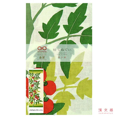 Tenugui Suzunari Puchi Tomato Hamamonyo – Tenugui, 100 % Baumwolle, Made in Japan