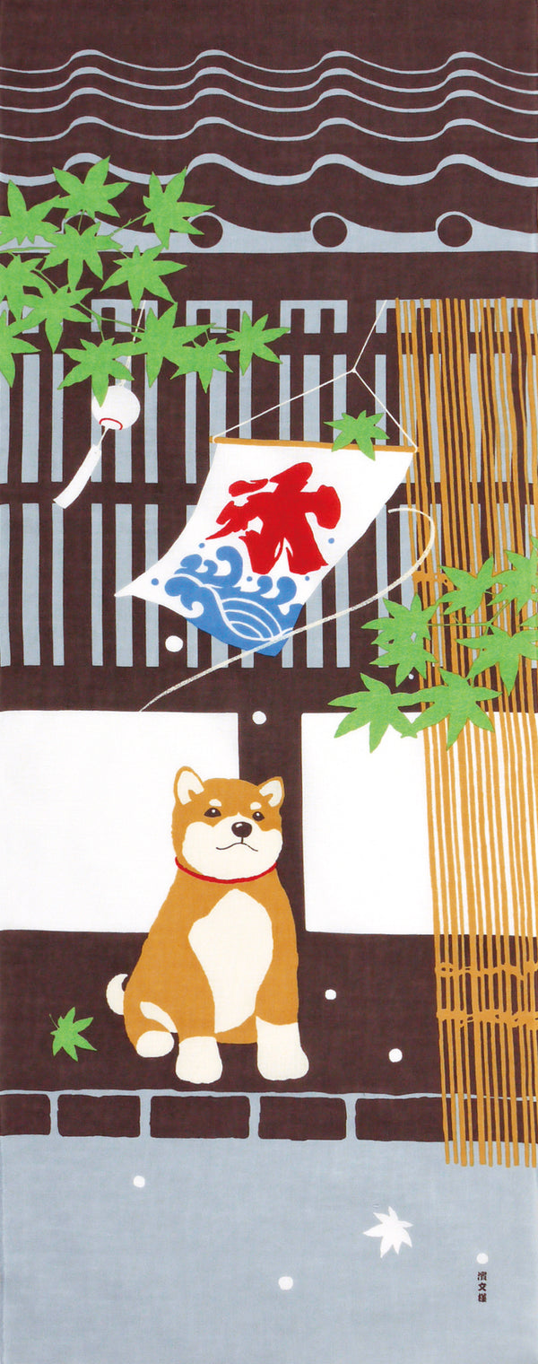 Tenugui Suzumi Mameshiba Hamamonyo – Tenugui, 100 % Baumwolle, Made in Japan