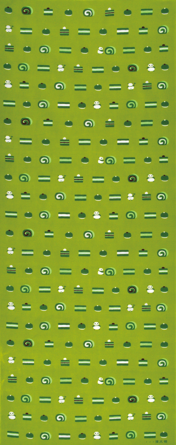 Tenugui Omatcha Gashi Hamamonyo – Tenugui, 100 % Baumwolle, Made in Japan