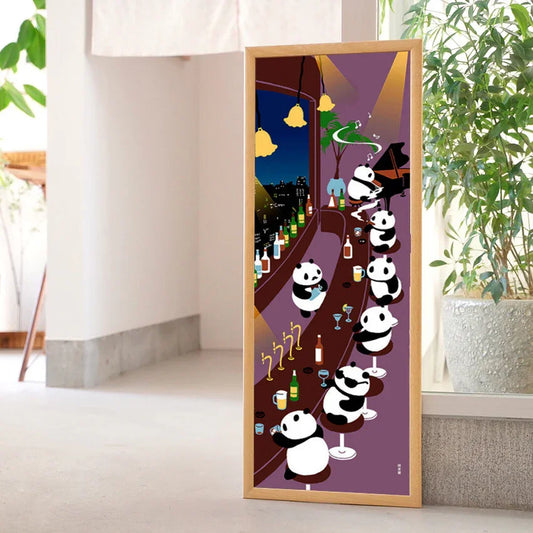 Tenugui Panda Bar Hamamonyo – Tenugui, 100 % Baumwolle, Made in Japan