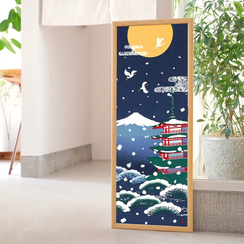 Tenugui Yuki To Fuji Hamamonyo – Tenugui, 100 % Baumwolle, Made in Japan