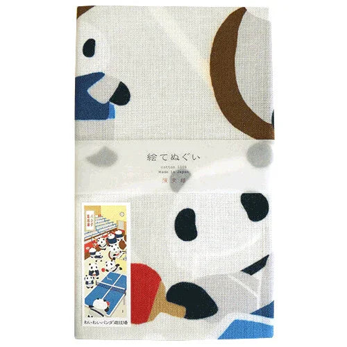 Tenugui Waiwai Panda Hamamonyo – Tenugui, 100 % Baumwolle, Made in Japan