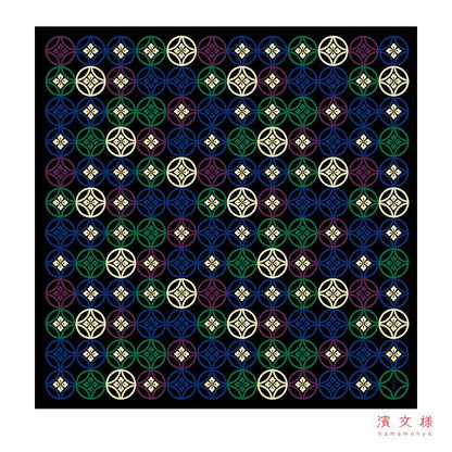 Furoshiki „Iki Shippō Kuro" (groß) - Japan Essence