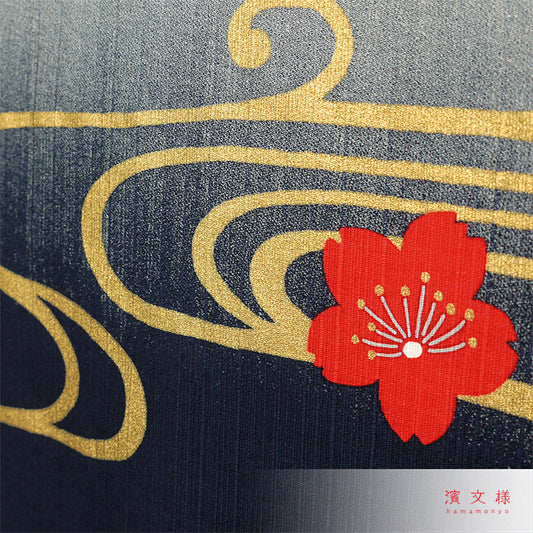 Furoshiki „Hinode Fuji Grau" – Detailansicht 2, HAMAMONYO