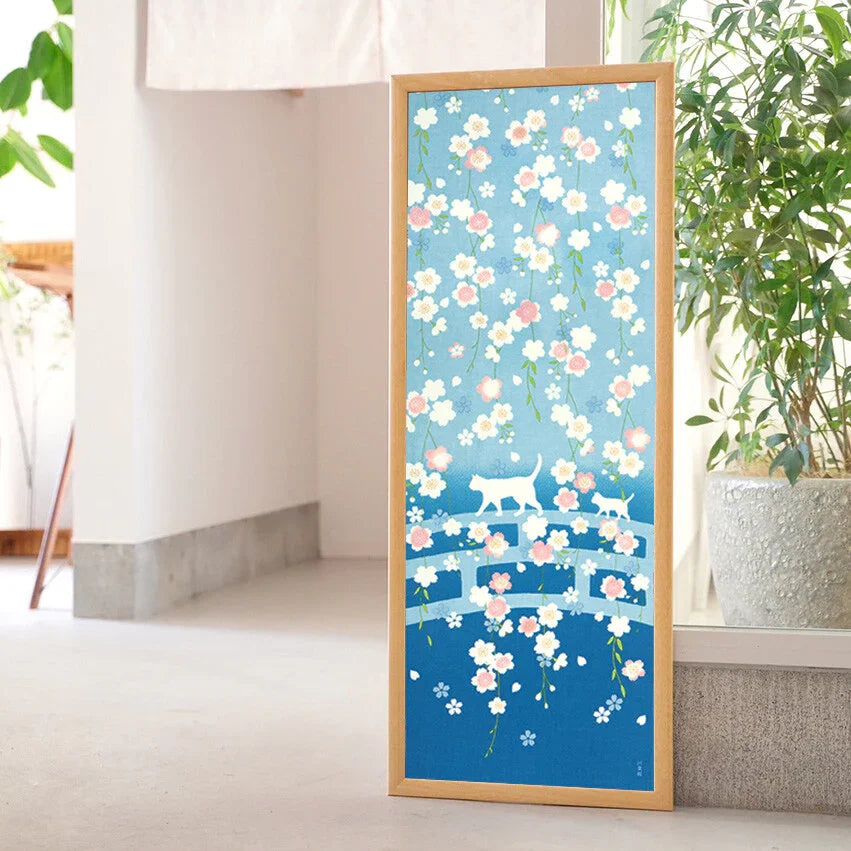 Tenugui Ohanami Sanpo Hamamonyo – Tenugui, 100 % Baumwolle, Made in Japan