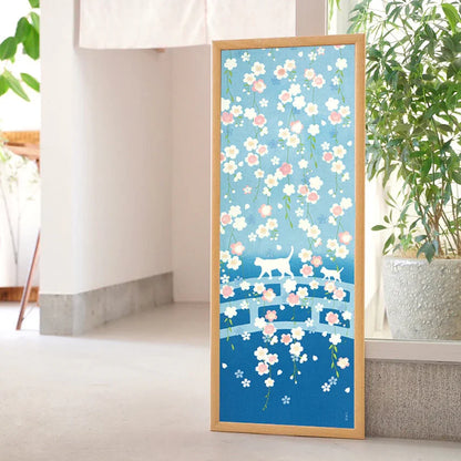 Tenugui Ohanami Sanpo Hamamonyo – Tenugui, 100 % Baumwolle, Made in Japan