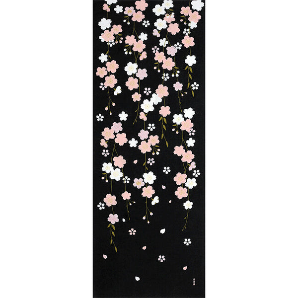 Tenugui Shidare Yozakura Hamamonyo – Tenugui, 100 % Baumwolle, Made in Japan