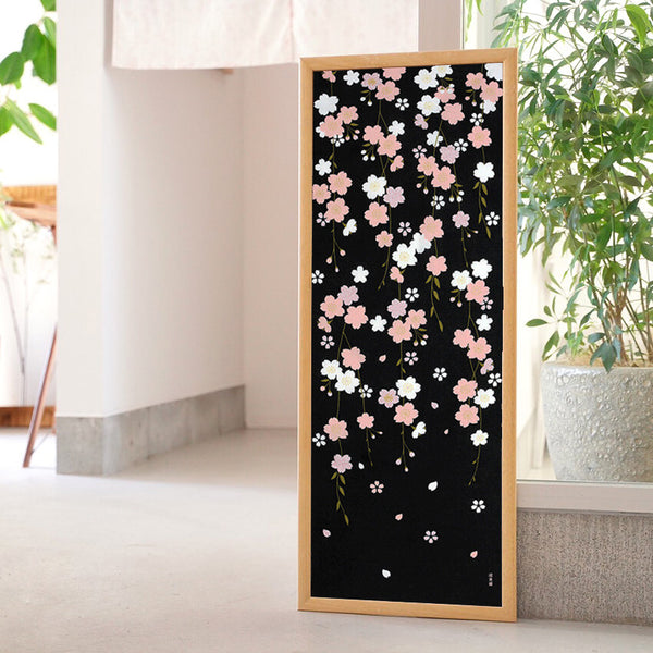 Tenugui Shidare Yozakura Hamamonyo – Tenugui, 100 % Baumwolle, Made in Japan
