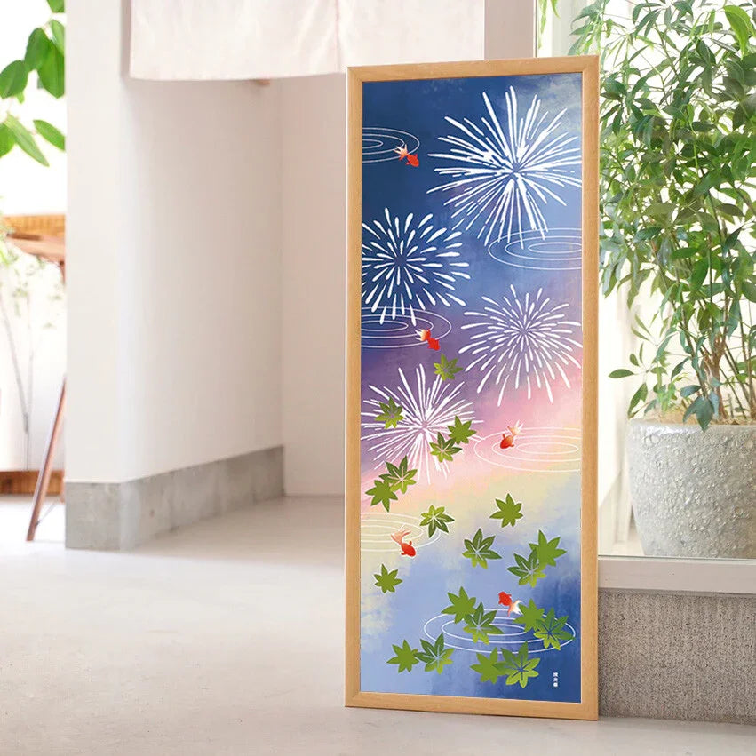 Tenugui Kingyo No Yume Hanabi Hamamonyo – Tenugui, 100 % Baumwolle, Made in Japan