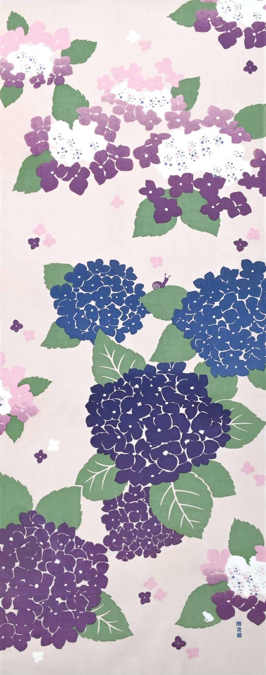 Tenugui Ajisai No Niwa Hamamonyo – Tenugui, 100 % Baumwolle, Made in Japan