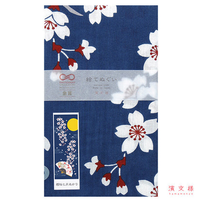 Tenugui Sensakura To Tsukiakari Hamamonyo – Tenugui, 100 % Baumwolle, Made in Japan