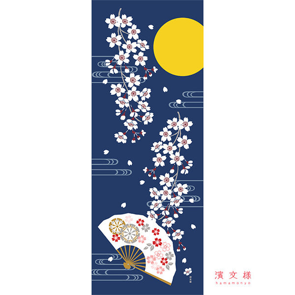 Tenugui Sensakura To Tsukiakari Hamamonyo – Tenugui, 100 % Baumwolle, Made in Japan