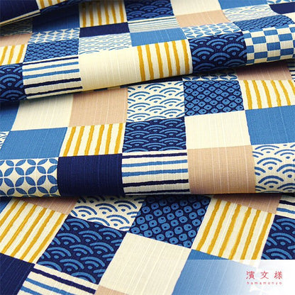 Furoshiki „Ichimatsu Komon Asobi“ (groß) – Detailansicht des Motivs, 100 % Baumwolle, Made in Japan