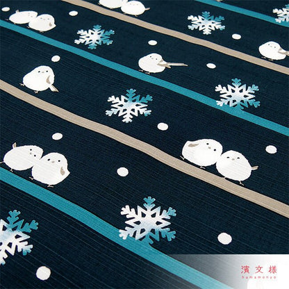 Furoshiki „Shimaenaga to Yuki“ (groß) – Detailansicht des Motivs, 100 % Baumwolle, Made in Japan