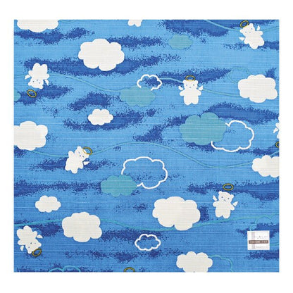 Furoshiki „Kuma Kumo Tenshi“ (groß) – japanisches Furoshiki-Tuch aus Baumwolle, Gesamtansicht des Motivs