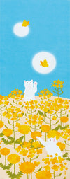 Tenugui Haru To Asobu Hamamonyo – Tenugui, 100 % Baumwolle, Made in Japan