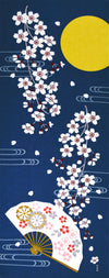 Tenugui Sensakura To Tsukiakari Hamamonyo – Tenugui, 100 % Baumwolle, Made in Japan