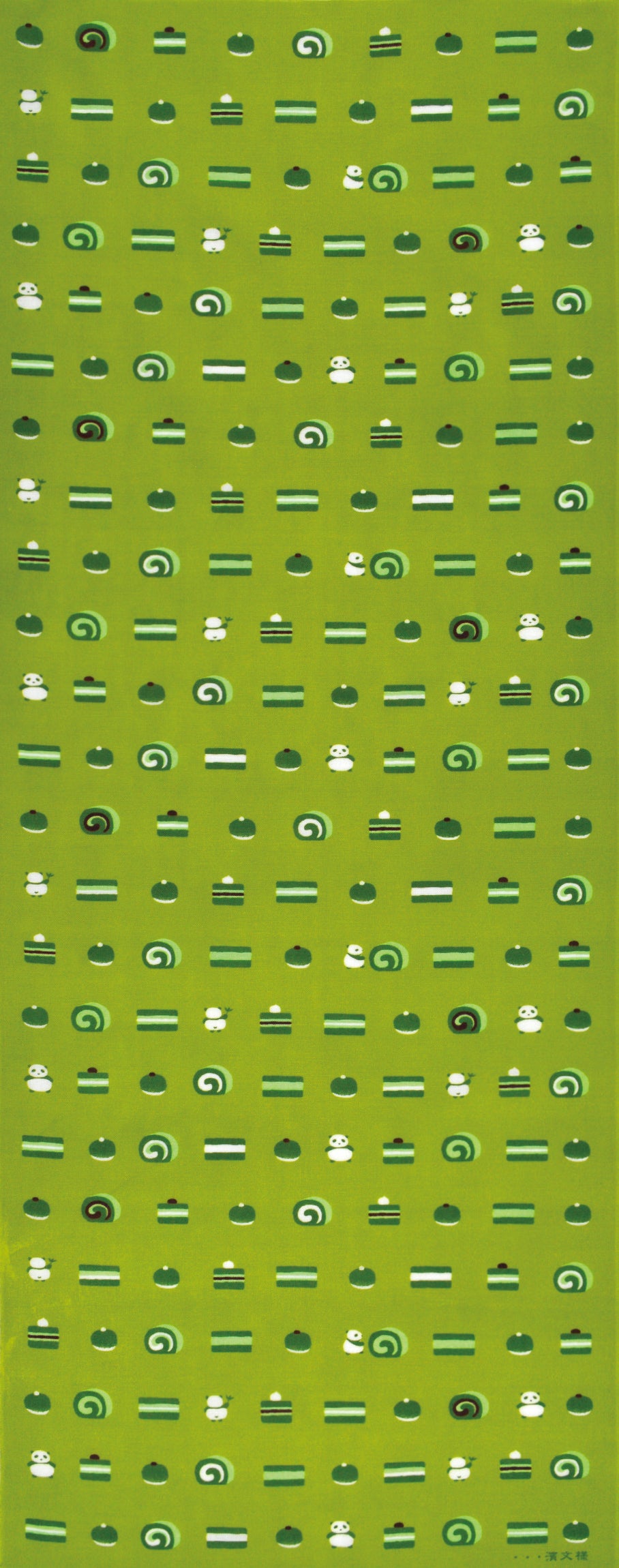 Tenugui Omatcha Gashi Hamamonyo – Tenugui, 100 % Baumwolle, Made in Japan