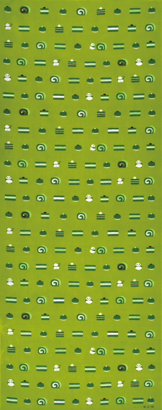 Tenugui Omatcha Gashi Hamamonyo – Tenugui, 100 % Baumwolle, Made in Japan