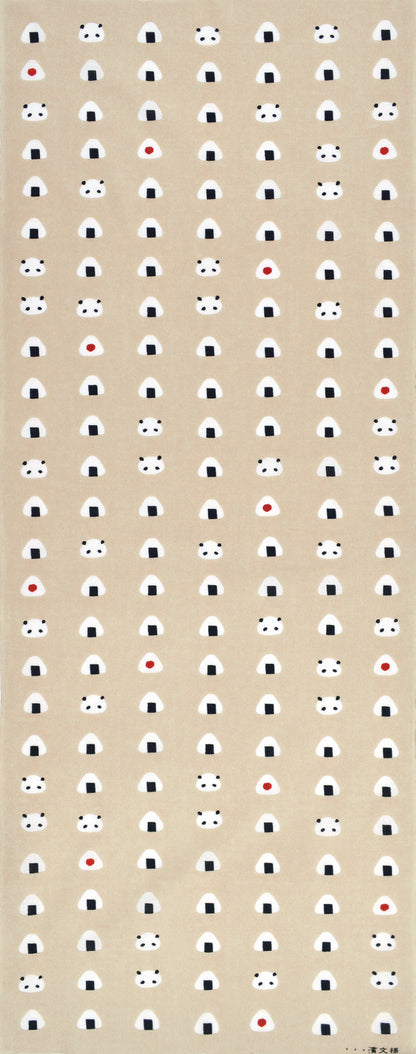 Tenugui Onigiri Panda Hamamonyo – Tenugui, 100 % Baumwolle, Made in Japan
