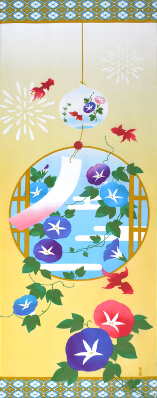 Tenugui Natsuyume Moyou Hamamonyo – Tenugui, 100 % Baumwolle, Made in Japan