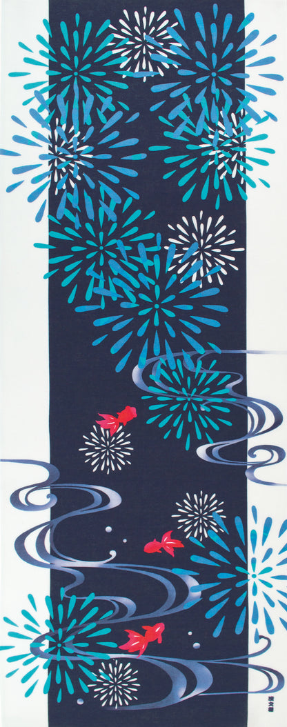 Tenugui Noryo Hanabi Hamamonyo – Tenugui, 100 % Baumwolle, Made in Japan