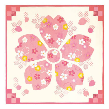 Furoshiki „Ichimatsu ni Sakura Nadeshiko“ (groß) – japanisches Furoshiki-Tuch aus Baumwolle, Gesamtansicht des Motivs