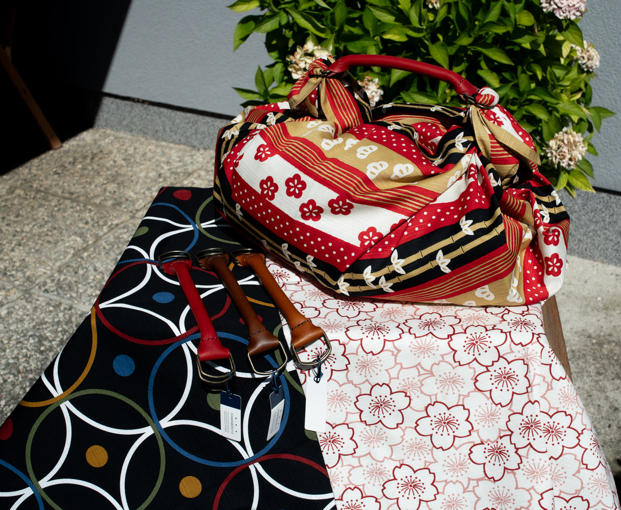Ledergriffe und Furoshiki