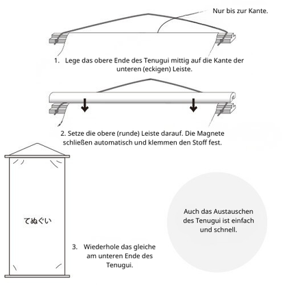 Original Japanische Magnet-Bilderleiste (Naturholz)
